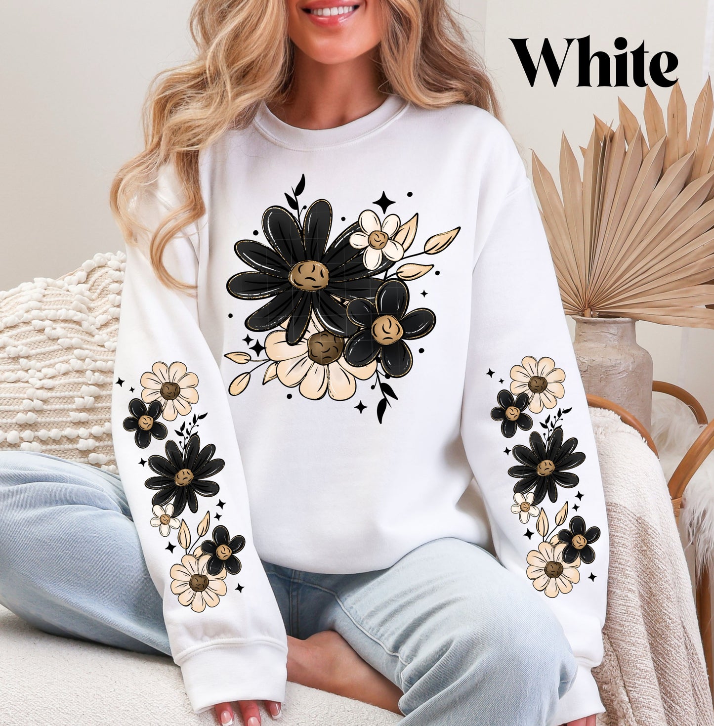 Black Florals Sweatshirt