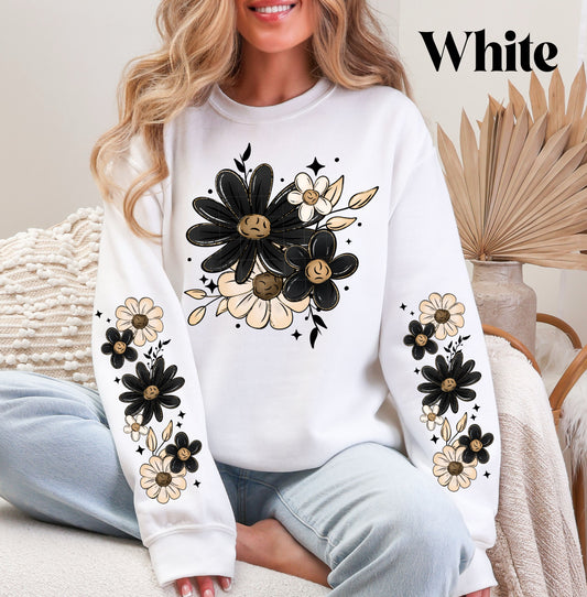 Black Florals Sweatshirt