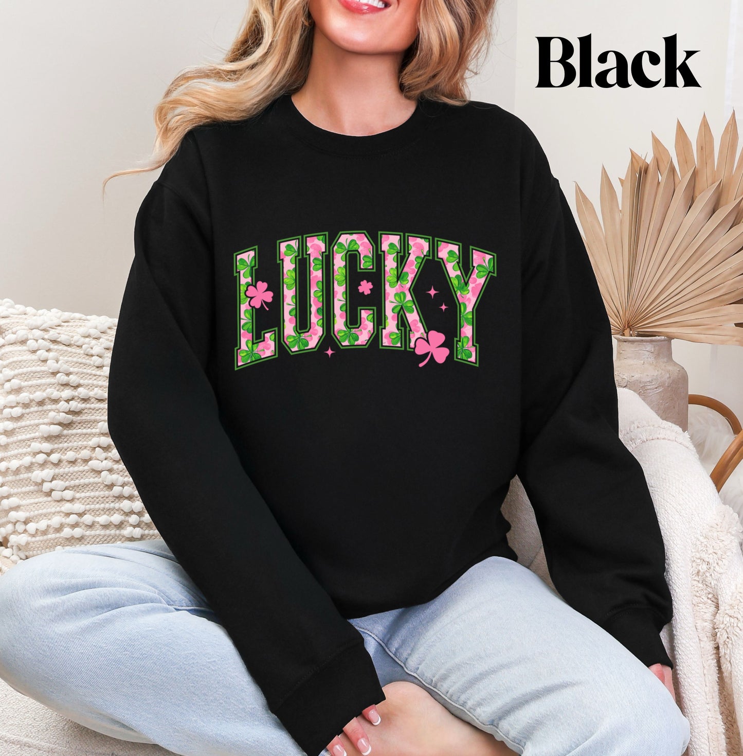 Lucky Sweatshirt Pink/Green