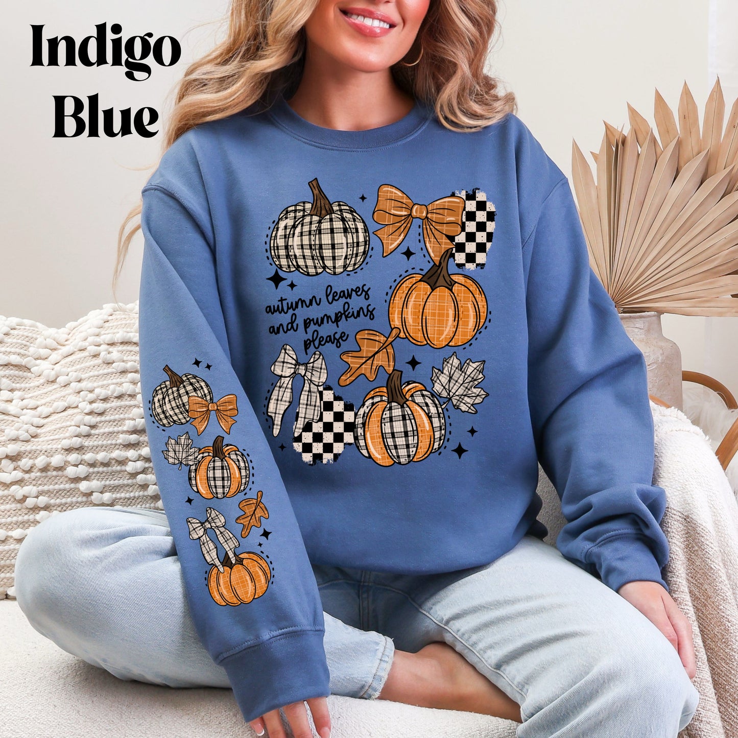 Autumn Leaves Plaid Sweatshirt