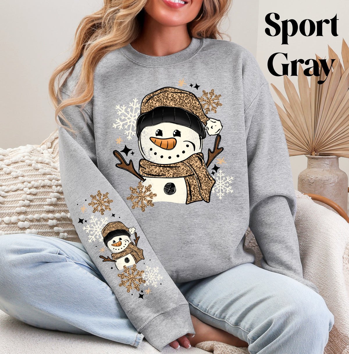 Leopard Snowman 2 Sweatshirt