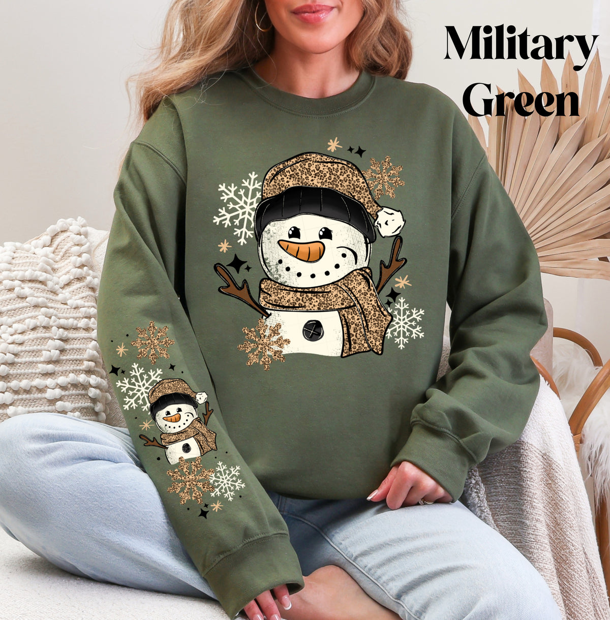 Leopard Snowman 2 Sweatshirt