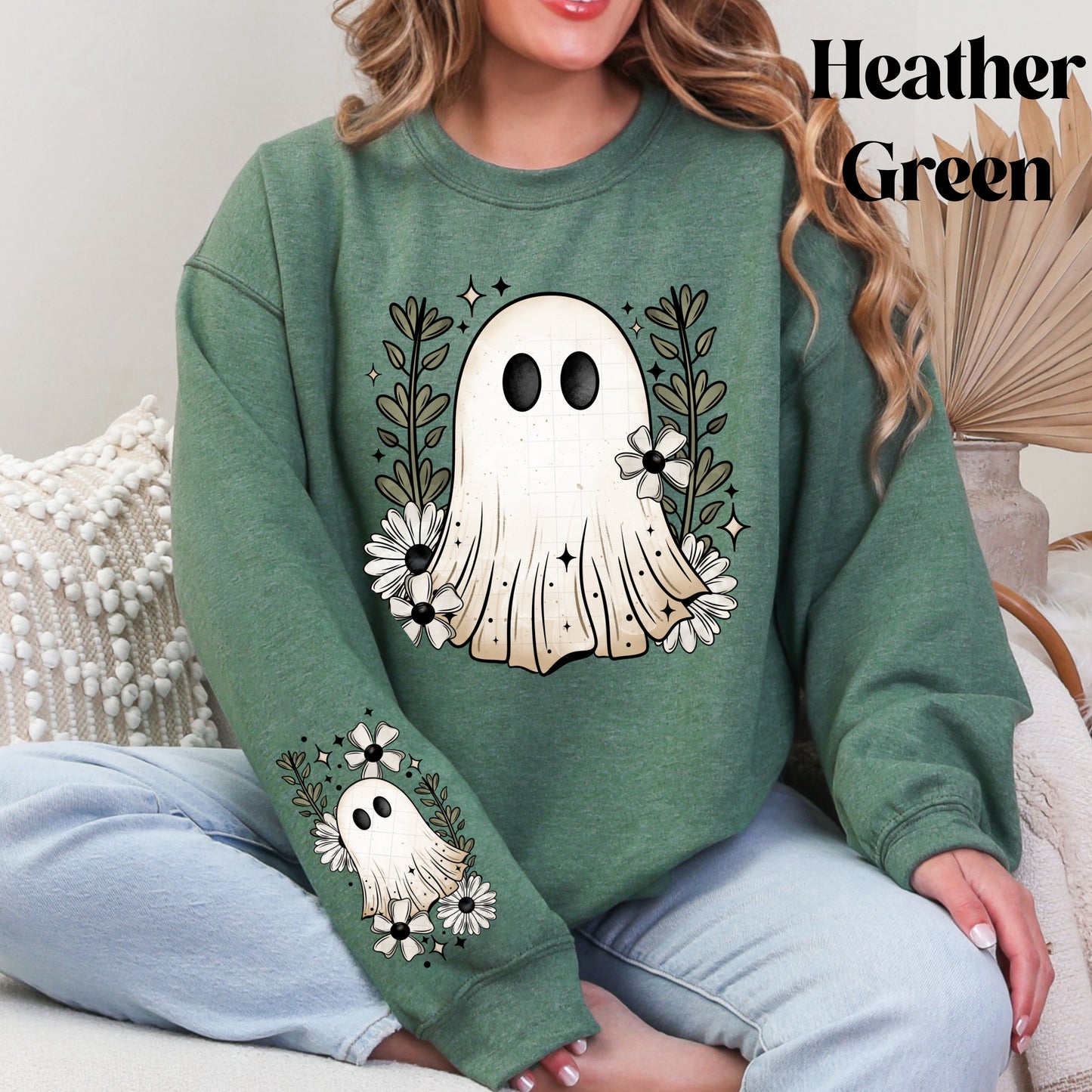 Boho Floral Ghost Sweatshirt