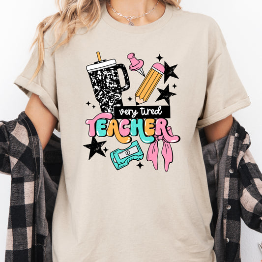 Very Tired Teacher Shirt