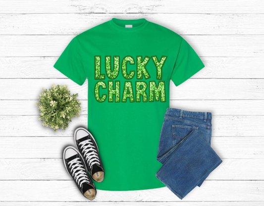 Lucky Charm Faux Sequin Shirt Closeout!