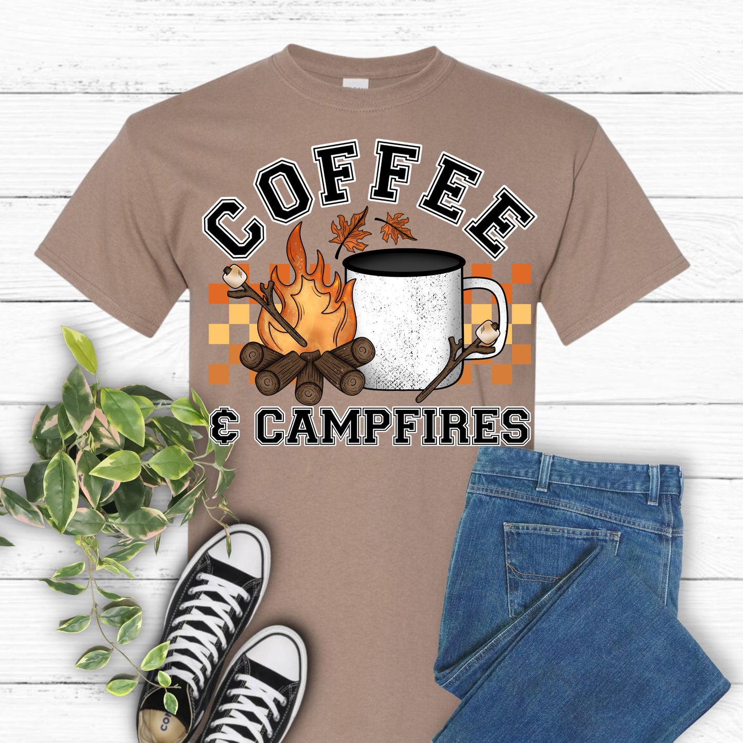 Coffee & Campfires Shirt (W/ or W/out words)