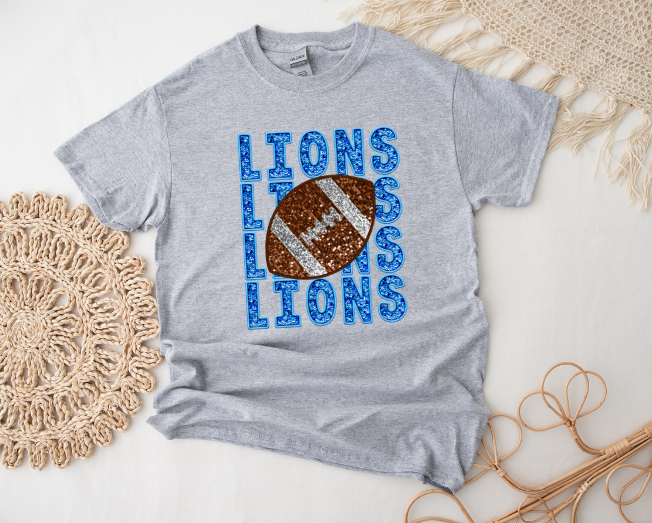 Lions Football Faux Sequin Shirt