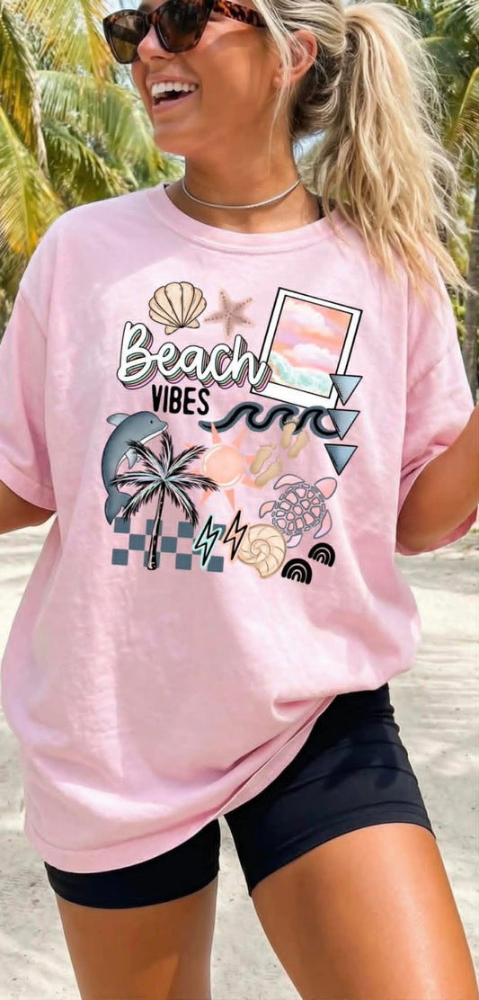 Beach Vibes Dolphin DTF Transfer